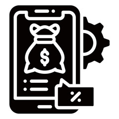 Fintech Icon Business Opportunity and Planning Management Glyph Design Vector Concept