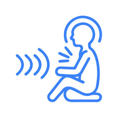 Seated Figure with Signal Waves — Audio Meditation Icon