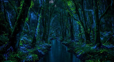 Obraz premium Emerald Gloaming AI Generated