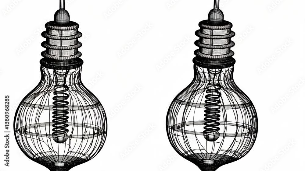 Poster light bulb design concept featuring wireframe structure generative ai
