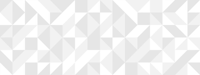 White seamless background of triangles in modern style, flat vector illustration. Cover of gray geometric shapes in retro texture for web design or postcard.