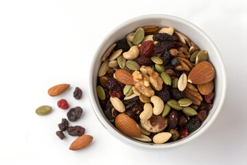 trail mix on white bowl