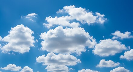 Fototapeta premium Azure Embrace Of Cotton Clouds AI Generated