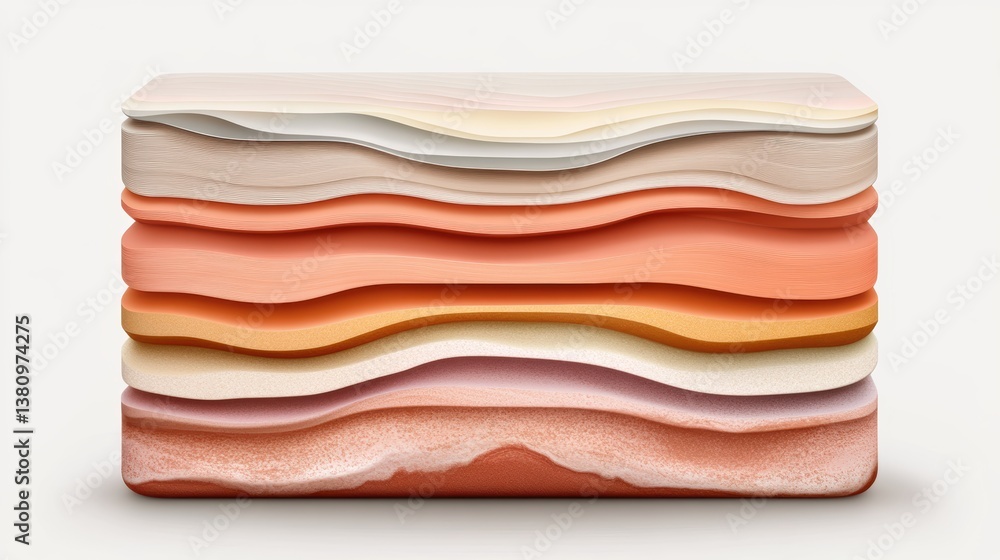 Poster vivid stack of colorful layers, an abstract texture design colorful