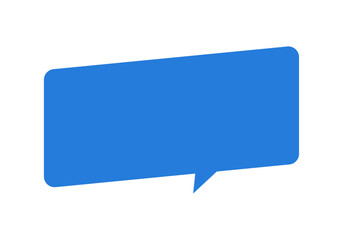 シンプルでおしゃれな斜めに傾いた横長の長方形の吹き出し - 青い背景のフレーム素材