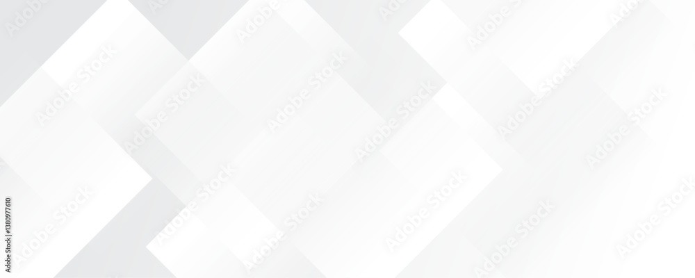 Poster white abstract square pattern on banner design. modern and minimal concept white and gray abstract g