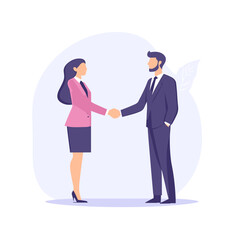 Fototapeta premium Business People Handshake Agreement Illustration