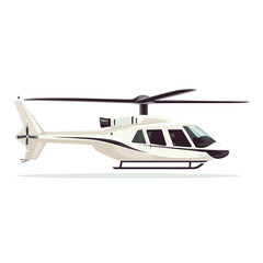 Fototapeta premium White Helicopter Side View Illustration
