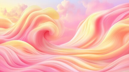 Colorful abstract waves and dreamy cloud formations background digital art wallpaper