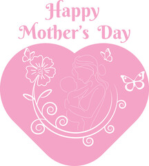 Premium Vector of a Mother Hugging Her Child – Perfect for Mother’s Day Themed Design Projects