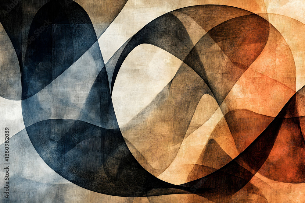 Aufkleber abstract artwork depicting flowing and overlapping shapes in color blends