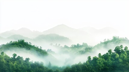 Fototapeta premium Breathtaking panoramic view of majestic mountains and lush forest landscape