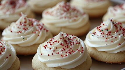 Christmas sugar cookies decorated with frosting and sprinkles --ar 16:9 --style raw --stylize 250 --v 6.1 Job ID: 93efc3ae-b057-442b-862b-18a19e115882