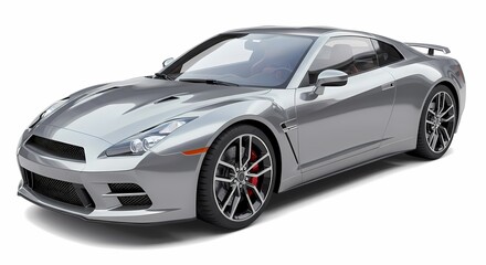 Detailed Car Illustration on Isolated White Background, 3D Rendering, Modern Vehicle Design