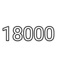 Black and white color numbers 18000