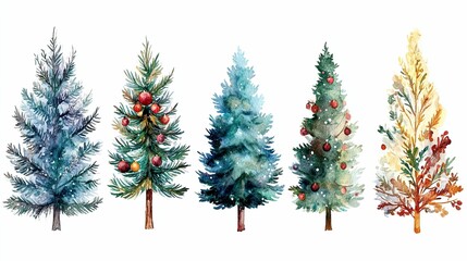 Christmas Tree Watercolor PNG Cut-