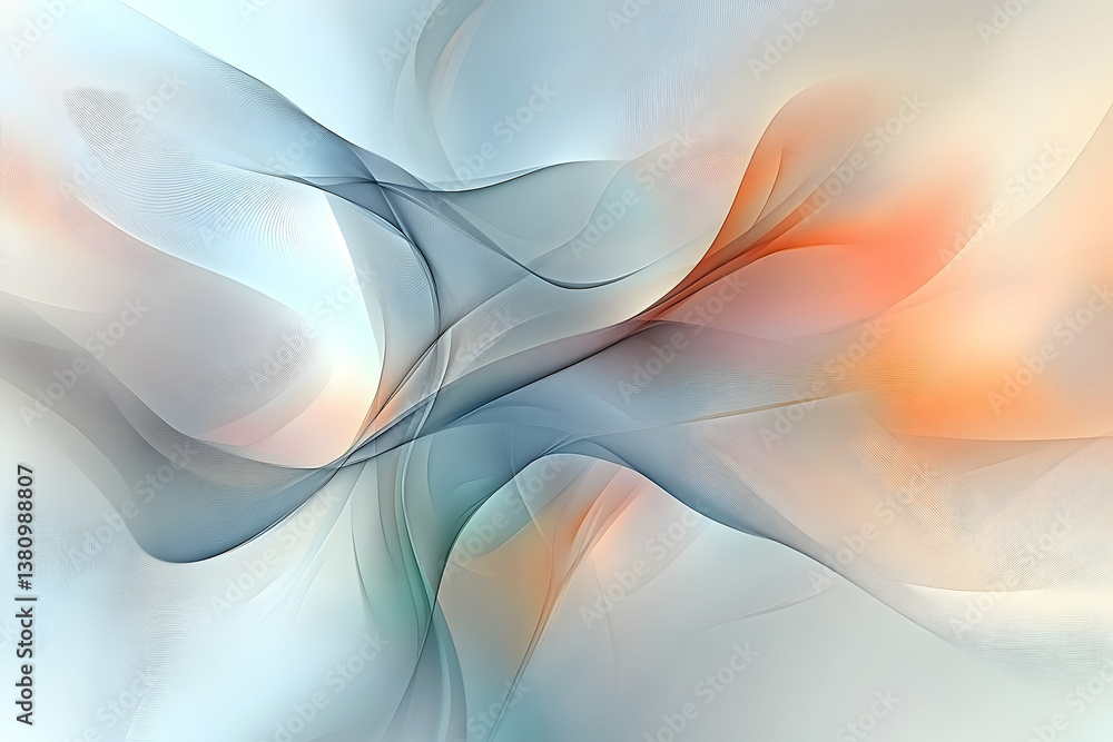 Poster abstract artwork showing fluid lines with various colors blending together