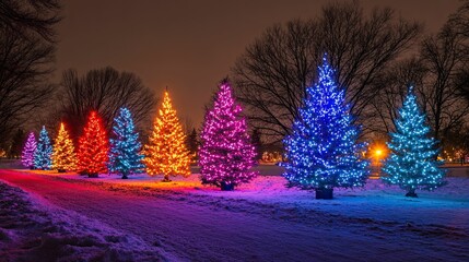 christmas tree at night