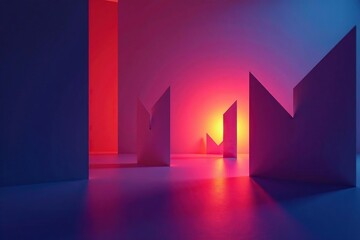 Geometric shapes formed by shadows at twilight, sophisticated, simple, monochrome