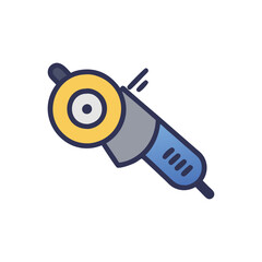  Stylish Angle Grinder Tool Icon Illustration