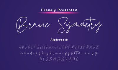 calligraphy script. Vector alphabet