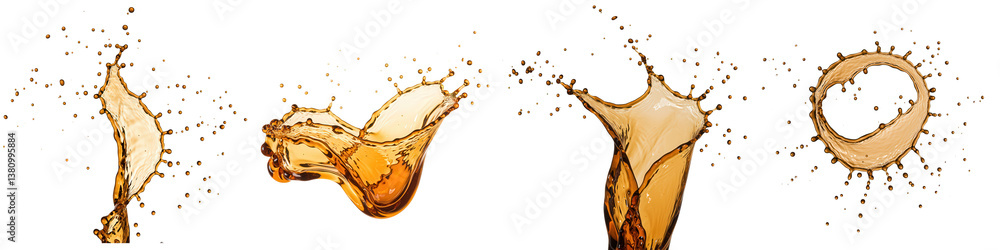 Poster dynamic liquid splashes in motion.