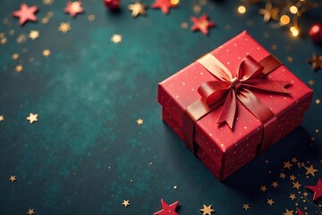 Subtle geometric gift box pattern, gold accents, wallpaper, festive, seamless
