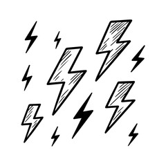 A simple element set of the lighting illustrations. minimalist design in various shapes. a design for logo, symbol, and element decoration.