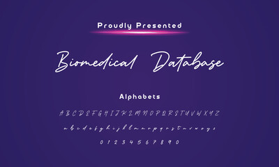 calligraphy script. Vector alphabet