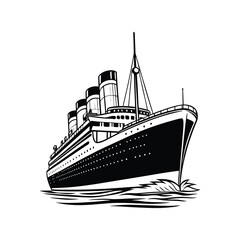 Fototapeta premium Cruise Ship Silhouette