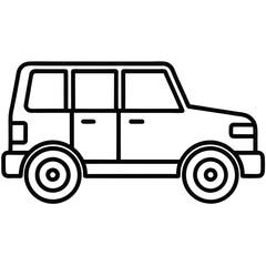 Clean SUV Line Art Icon  High-Quality Vector for Digital & Print