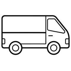 Delivery Van Line Art Icon  Perfect for Logistics & Delivery Branding