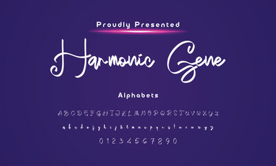 Bold and script alphabets. Vector font duo