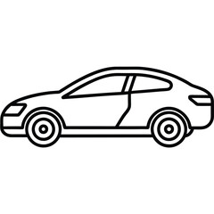 Electric Car Line Art Icon  Perfect for Sustainable & Eco-Conscious Designs