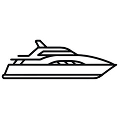 Elegant Yacht Line Art Icon  High-Quality Vector for Premium Branding