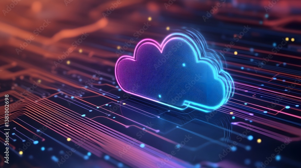 Aufkleber digital cloud innovation for enterprise smart data processing solutions