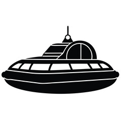 Clean Hovercraft Silhouette Illustration  Ideal for Advanced Transportation & Travel Branding