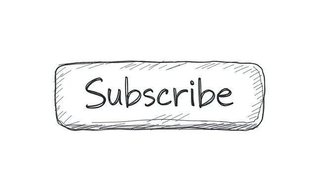 A hand drawn subscribe button on a white background