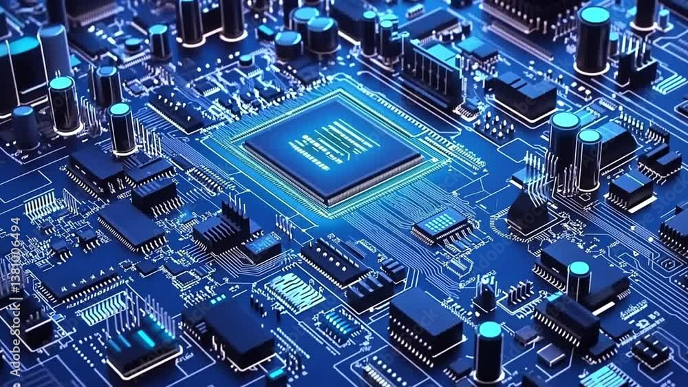 Poster quantum computing circuit board design showcase generative ai