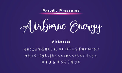 Bold and script alphabets. Vector font duo