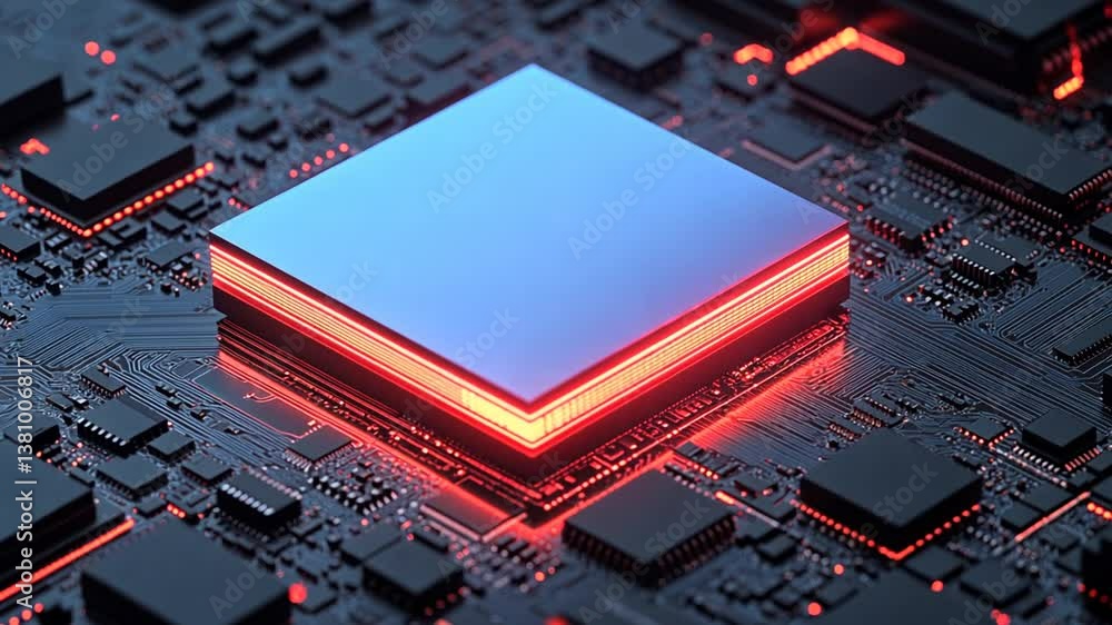 Aufkleber advanced circuit board texture for quantum computing generative ai