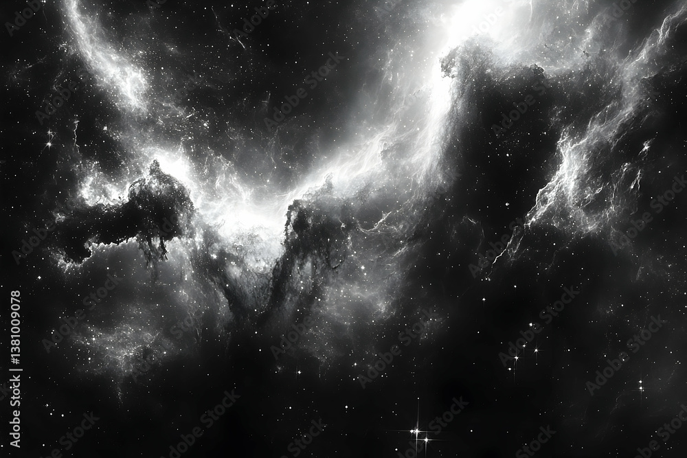 Poster an artistic representation of nebulae and distant celestial stars in space