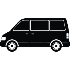Mini Van Silhouette Vector  Sleek & Minimalist Design for Urban Transport Graphics