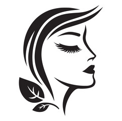Beauty woman Face and hair style logo vector, woman Face vector illustration.