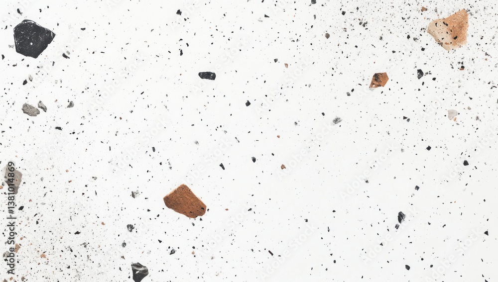 Poster terrazzo stone texture pattern with white background for modern design