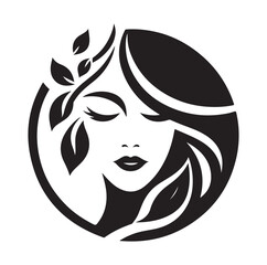 Beauty woman Face and hair style logo vector, woman Face vector illustration.