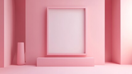 An empty photo frame design, created digitally in a 3D software