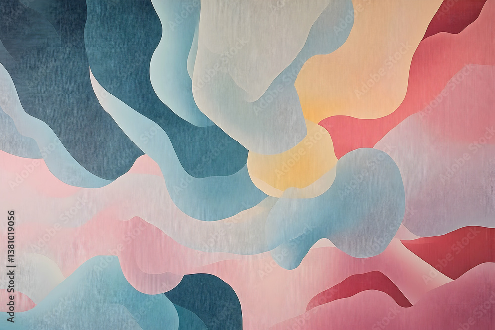 Poster abstract colorful shapes and gradients create a smooth and flowing visual design