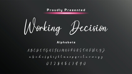 Hand drawn vector alphabet. Modern monoline signature script font. Elegant Signature Font. Best Alphabet Beautiful Calligraphy Signature Font