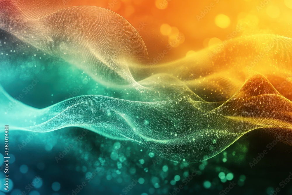 Poster Colorful abstract waves of light and texture create a dynamic backdrop for artistic expression